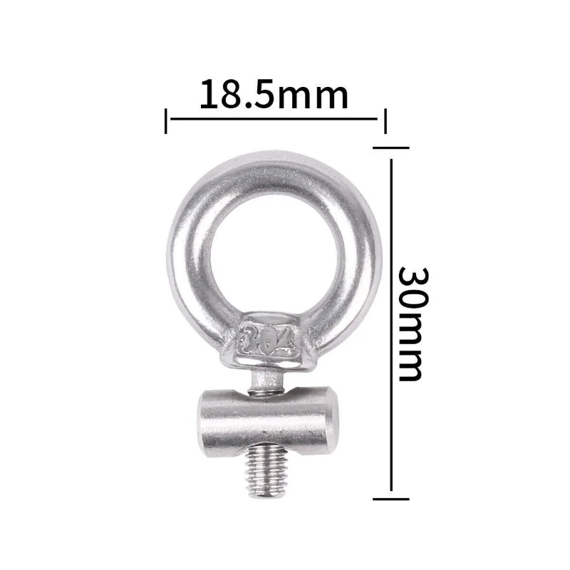 M3/4/5/6 Stainless Steel Awning Rail Stoppers Outdoor Slide Track Cable Rope Lifting Ring Screw Hooks For RV Tent Camping Shade