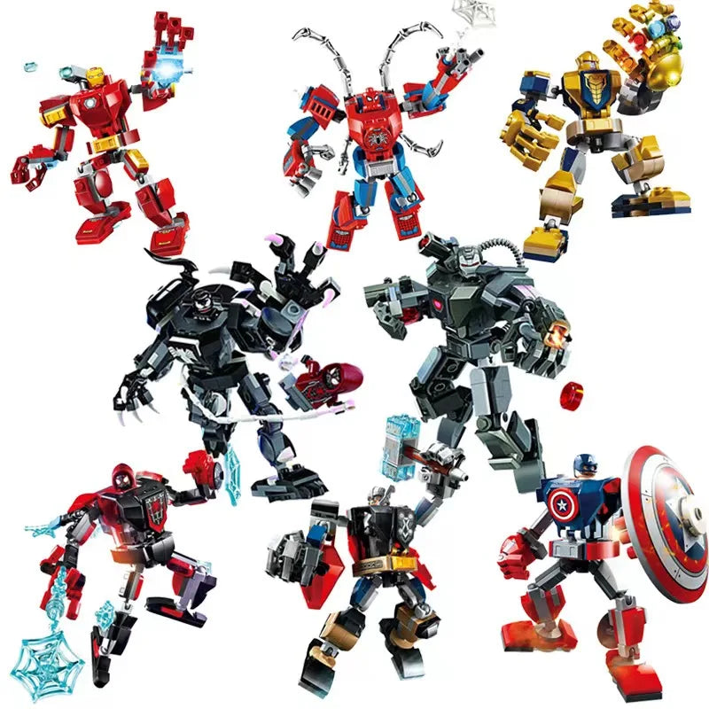 Superhero Model Brick Avengers Thor Iron Man Spider-Man Thanos Assemble Compatible Action Figure Building Blocks Kids Gifts Toys