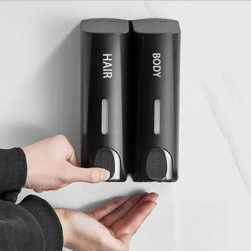 The Cascade Station | 350ml No-Drill Wall-Mounted Shampoo & Conditioner Dispenser