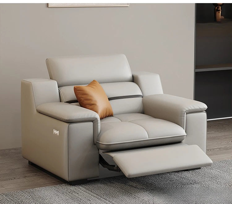 Smart leather electric sofa combination light luxury modern multifunctional living room folding sofa bed