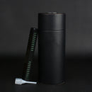 Travel Cigar Case Leather Cedar Wood Lined Tube Mini Humidor Black Tobacco Box with Long Humidifier Hygrometer Best Men's Gift