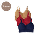 3 Pcs Women's Lingierie Cropped Women's Bras Sexy Bras Women's Tops Free Shipping Sutia Polyester 90%