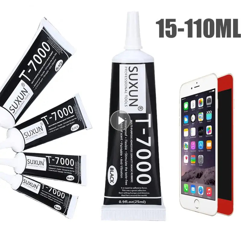 15/25/50/110ML T7000 Black Contact DIY Glue Repair Adhesive With Precision Applicator Tip Cellphone Phone Screen Tablet Repair