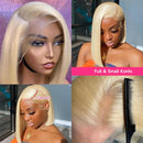 Blonde Bob Wig Human Hair 613 Lace Front Wigs Human Hair 200% Density 13x4 HD Lace Frontal Wig PrePlucked Short Straight Bob Wig