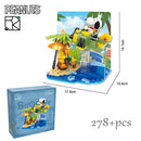 Genuine Anime Snoopy Action Figures Kawaii Cartoon Building Blocks Toy Bricks Assemble Educational Toys For Children Gifts