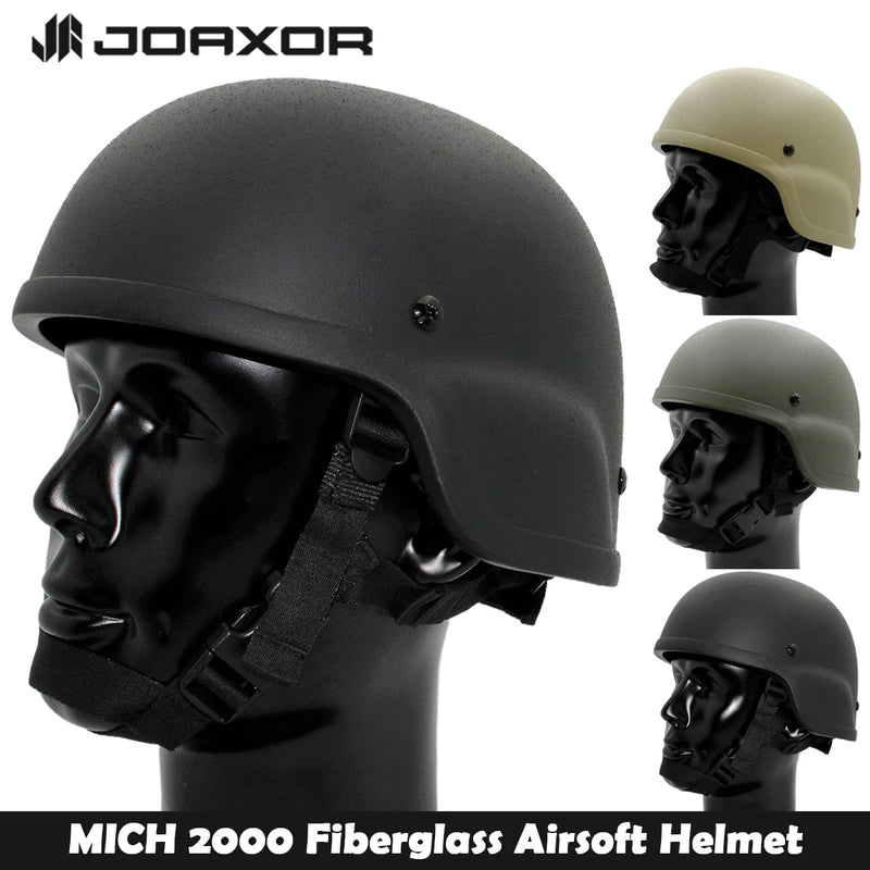 JOAXOR Mich2000 Tactical Helmet Fiberglass Anti-riot Anti-smash Airsoft Helmet Special Combat Training Team Weight 1.3 kg