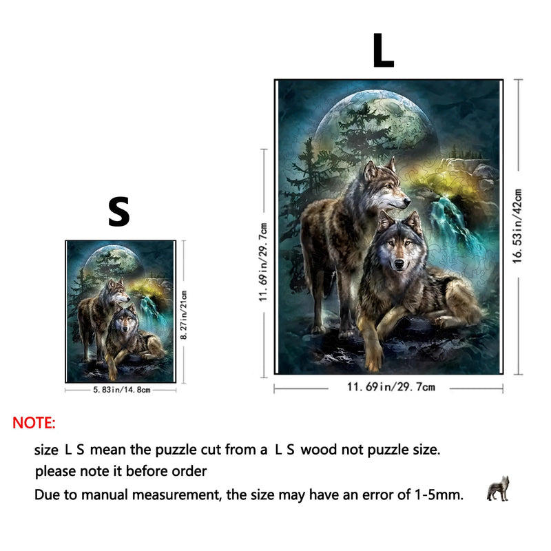 Wolf Jigsaw Puzzle Animals Wooden 3d Puzzles for Kids Toys Montessori Games Children Educational Toys Building Blocks Diy Hobby