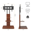 Height Adjustable Wood Floor TV Stand Universal TV Mount for 32-65 Inch LCD LED TVs Max VESA 600x400mm