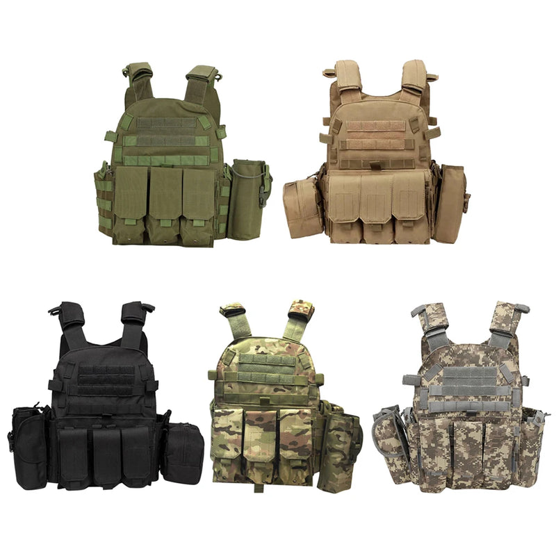 Nylon Tactical Vest Body Armor Hunting Carrier Airsoft Accessories CS Combat MOLLE Camo Military Army Vest for Outdoor Hunting