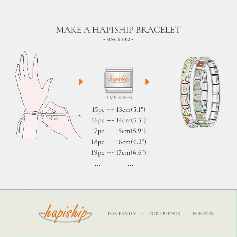 Hapiship Top New Original Daisy New Trend 12 Month Charm Links Fit 9mm Bracelet  Stainless Steel Jewelry DIY Making DJ207