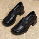 2025 New Comfortable Waterproof Platform Thick Heel Casual Women's Shoes Fashionable Round Toe Cover High Heel Single Shoes
