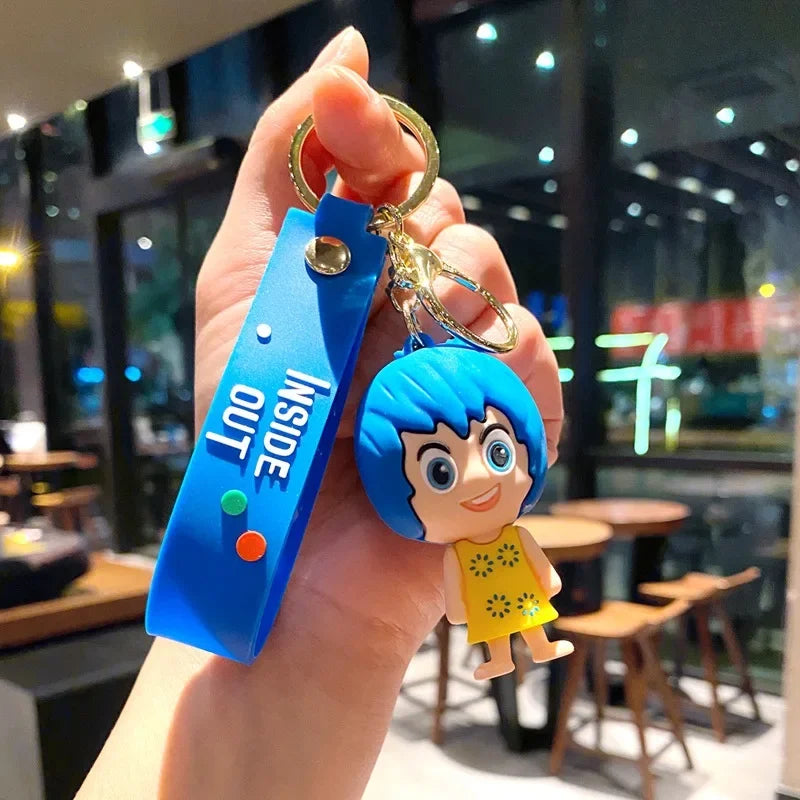 New Inside Out 2 Keychain Figure Toy Joy Sadness Anger Disgust Fear Doll Anime Bag Keyring Toy Christmas Gifts