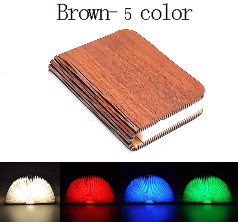 3D Folding Creative LED Night Light RGB Color USB Recharge Wooden Book Light Decor Bedroom Desk Table Lamp for Kid Brithday Gift