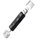New 5 in 1 Multifunction USB 2.0 Type C USB Micro USB SD TF Memory Card Reader for Android Computer Dock OTG Type C Adapter
