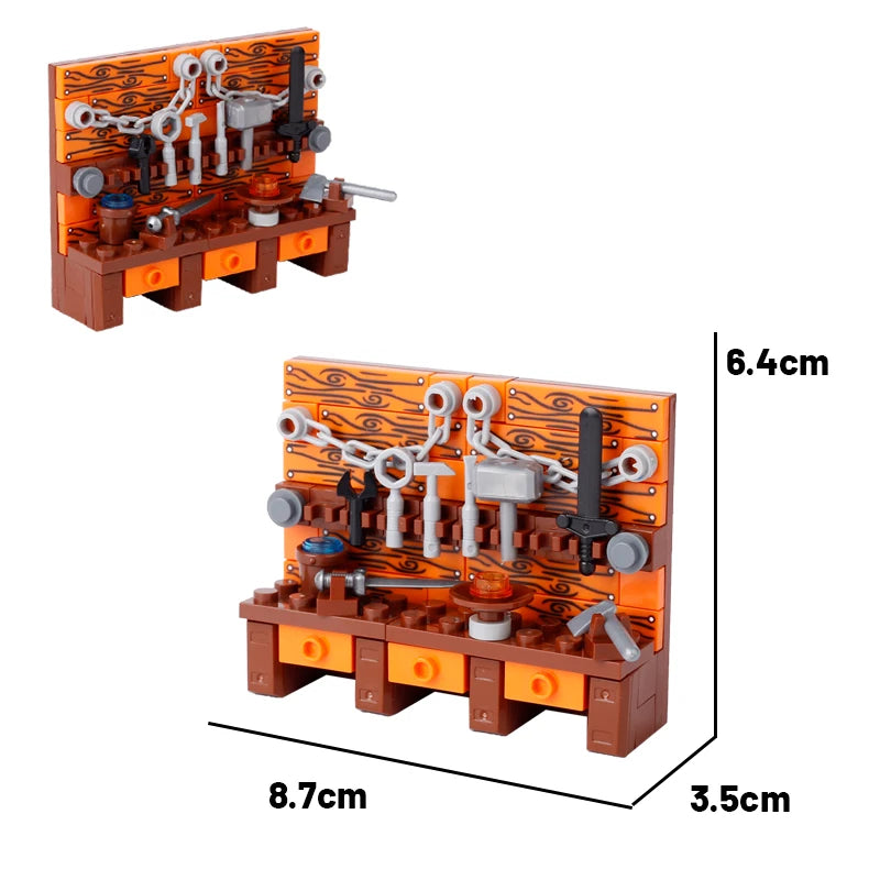 MOC City Series Building Blocks Figure Furniture House Kitchen Medieval Accessories DIY Bricks Set Christmas Toys for Kid Gifts