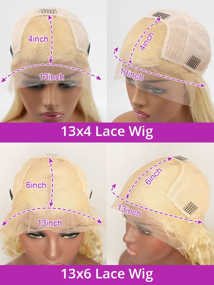 250 Density 36 40 Inch Water Wavy 13x6 Hd Lace Frontal Wig Body Wave 613 Honey Blonde 13x4 Lace Front Human Hair Wigs For Women