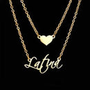 Custom Double Names Necklaces For Women Personalized Stainless Steel Jewelry Pendant Stackable Nameplate Choker  Birthday Gifts