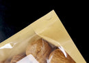 100PCS One Side Clear Stand Up Kraft Paper Ziplock Bag Resealable Snack Coffee Beaf Dates Chocolate Tea Gift Storage Pouches