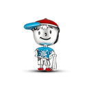 Silver Plated Boy Girl Couple Lovers Beads Charms Zirconium Dangle Fit Original Pandora Bracelet Necklace Jewelry Women Gift