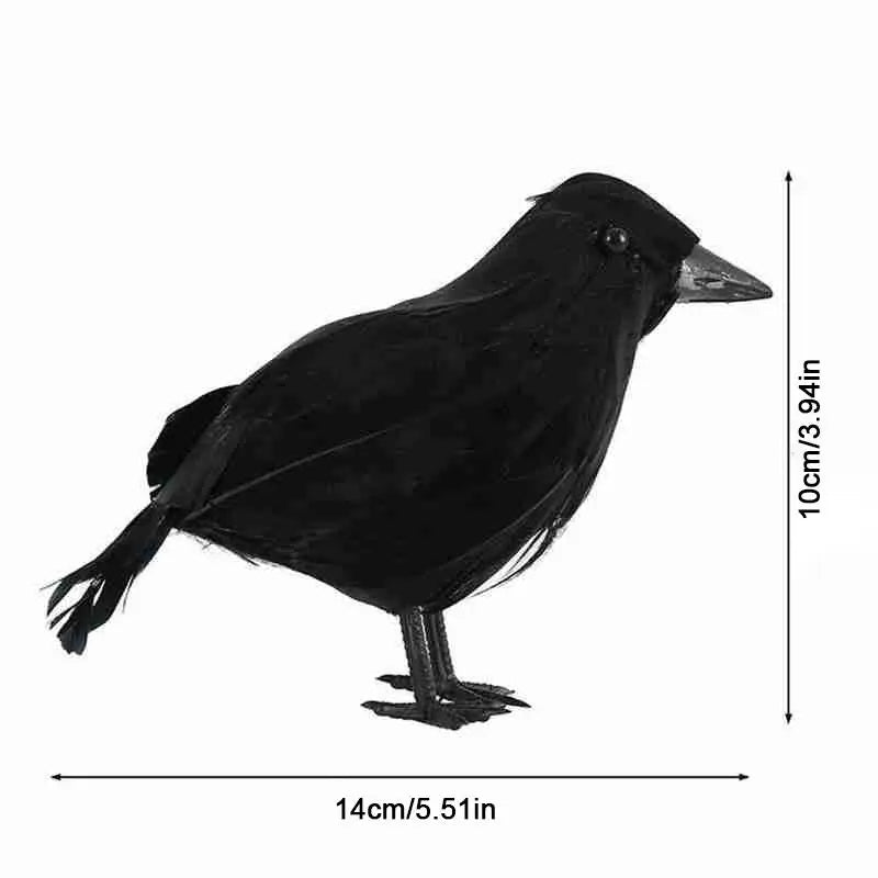 Simulation Black Crow Raven Bird Repellent Pest Control Halloween Artificial Crow Raven Prop Horror Scary Garden Decorations