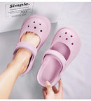 STRONGSHEN Women Summer Platform Clogs Sandal Outdoor Non-slip EVA Mary Jane Hole Shoes Beach Slippers Women's Sandalias Muje