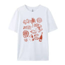 Summer Ocean Coastal Graphic Tees Trendy Retro Aesthetic La Dolce Vita T Shirt Cute Oyster Wine Shirt Beach Vacation Women Tops