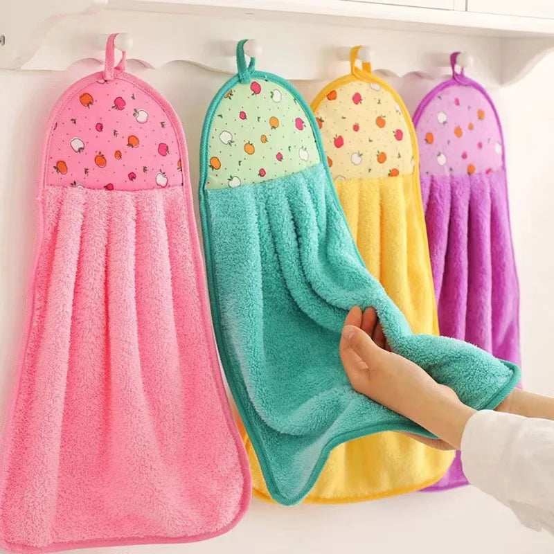 Coral Velvet Bathroom Supplies Soft Hand  Towel  Cleaning Cloth  Kitchen Towels  Household  Microfiber Cloth Cleaning Products