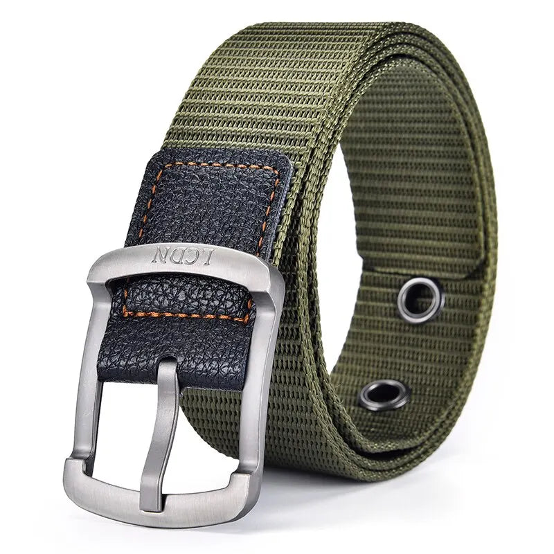 Men'S Belt Fashion Pin Buckle Canvas Belt Casual Women'S Belt Outdoor Climbing Sports Training Belt With Cargo Pants Jeans Belt