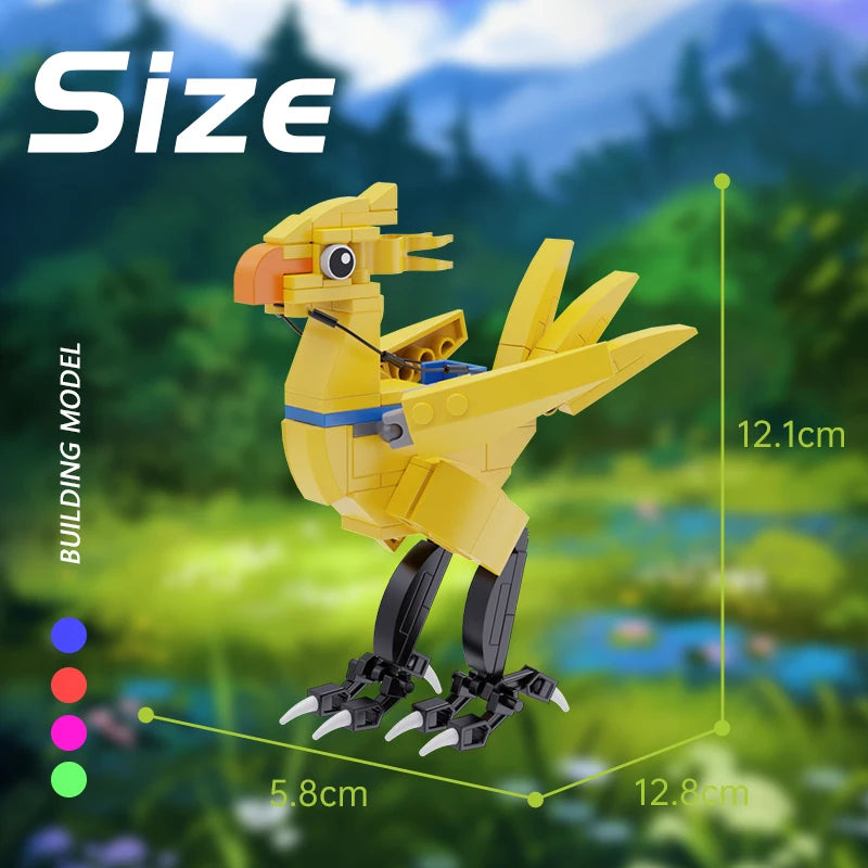 MOC Finalled Bird Chocobo Building Blocks Set Idea Assemble Animal Model Cloud Strife And Sephiroth Toys Children Birthday Gift