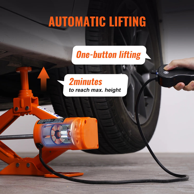 VEVOR Electric Car Jack 3 Ton Scissor Jack with Electric Impact Wrench 12V Portable Car Jack Lifting for SUV, Truck Tire Change