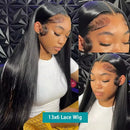 46 44 Inch Bone Straight Lace Frontal Human Hair Wigs Brazilian 250 Density 13x6 13x4 Transparent HD Lace Front Wigs For Women
