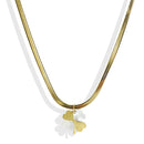 Lxalry 18K Gold-Plated Double Luck Necklace, Four-Leaf Clover, Hypoallergenic, For Women/Wife/Mom, Valentine's Day, Birthday