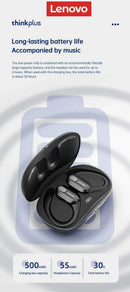 Lenovo XT80 Wireless Headphones Bluetooth 5.4 Earphones True with Mic Button Control Noise Reduction Earhooks Waterproof Headset