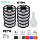 SUNLU 10KG 3D Filament PETG Filament 10kg 22 lbs 1.75mm 3D-Drucker-Filament Gute Säure- und Alkalibeständigkeit Hohe Transparenz