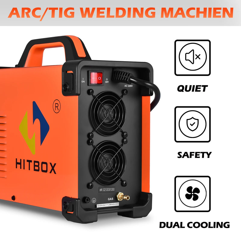 HITBOX  4 in 1 AC/DC TIG Welding Machine HBT250P AC Pulse Argon Aluminum Welder Digital Control Gas Stainless Pulse Welder 2T 4T