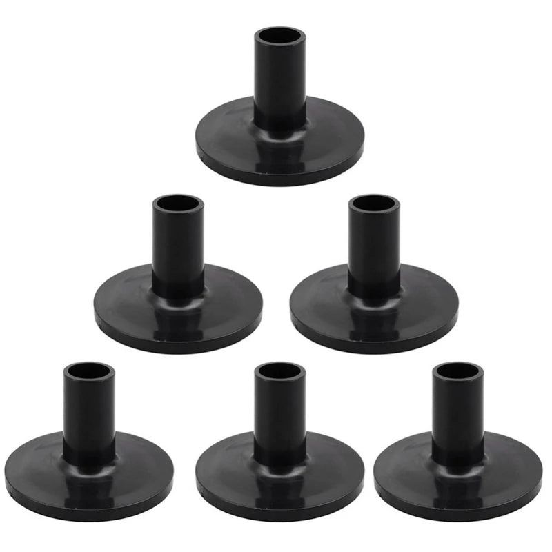 77HC 8pcs Cymbal Sleeves Plastic Drum Sleeve Cymbal Stand Sleeves With Flange Base for Percussion Drum Set Parts Black