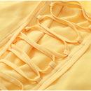 The Helios | Butter Yellow Pleated Gown with Backless Silhouette