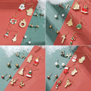 6 pairs Christmas Earrings Xmas Tree Brown Elk Snowman Santa Claus Cute Christmas Stud Earrings Christmas Gifts For Women Girls