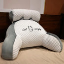 Bed Rest Reading Pillow with Arm Support Cartoon Print Detachable Backrest Support Sofa Couch Pillow Cushion