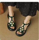 Women's Shoes 2025 New Summer Trend Comfortable Low-heeled Shoes Baotou Casual One-line Buckle Fashion Roman Sandales Femmes