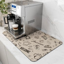 Coffee Machine Mat Rubber Backing Water-Absorbent Dish Drying Pad Kitchen Worktop Drainage Mat Home Decor