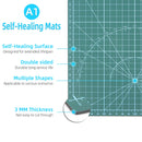 QJHA1 Double-Sided Self-Healing PVC Cutting Mat for DIY LeatherCraft Board, Large Desktop Protective Mat 90x60cm Fathers Day Gif