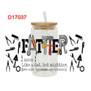 3D UV DTF Transfers Aufkleber 16oz Becher Wraps Papa Vatertag Bedruckt für DIY Glas Keramik Metall Leder Etc. D16893