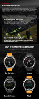 NEW Stratos 4 GPS Smart Watch 1.43 AMOLED Display Built-in Compass Barometric Altimeter Flashlight Voice Call Smartwatch