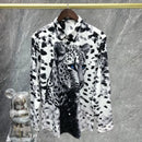 2025 men's European and American popular luxury fashion printed long sleeved shirt, high-quality and comfortable button up top