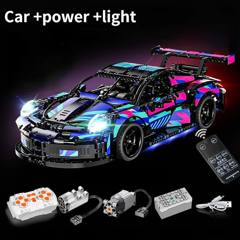 Compatible 42096 20097 City Technical Car Cyberpunk Speed Racing Vehicle Building Blocks Assembly Toys For Kid Birthday Gift