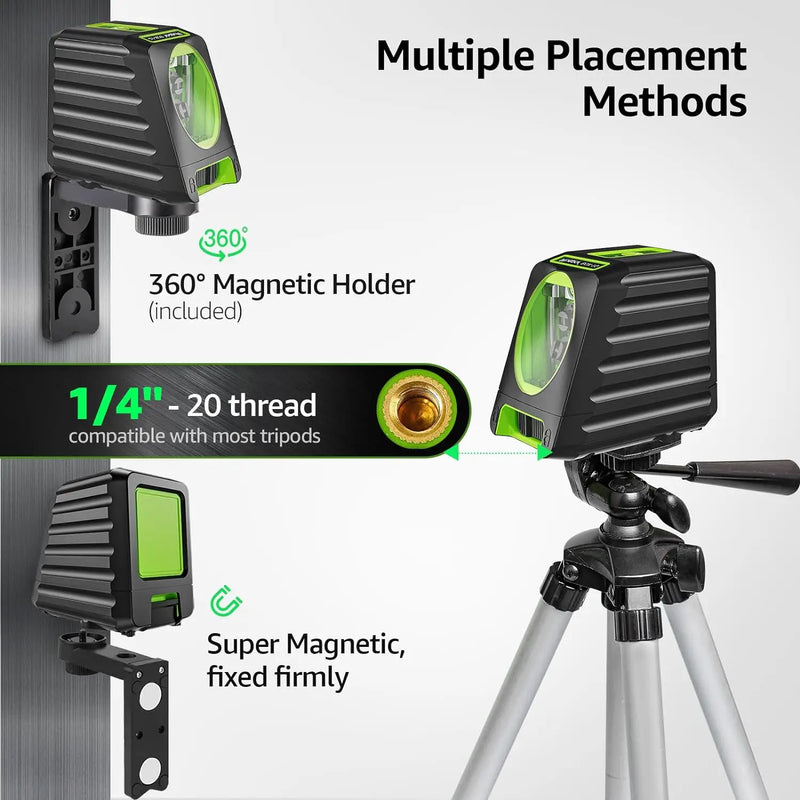 Huepar BOX-1G Osram Green Laser Level Self-leveling 130°/150° Horizontal & Vertical Nivel Laser Tools With Pulse Mode