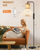 67 Zoll Bogen-Stehlampe im Boho-Stil mit Fernbedienung, handgewebter Hanfseilschirm, rustikale Stehlampe für Wohnzimmer, Schlafzimmer und Leseecke