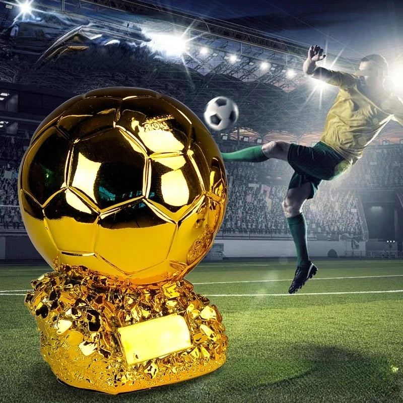 Golden Ball Football Cup Football Trophy Office Decoration with Electroplated Technology Football Cup Resin Gift Memorabilia