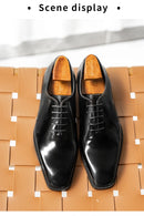 2025 Hanmce New High Quality Men's Dress Suit Cow Genuine Leather Oxfords Shoes With Free Shipping  Hot